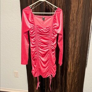 Wild Fable Pink Ruched Long Sleeve Top